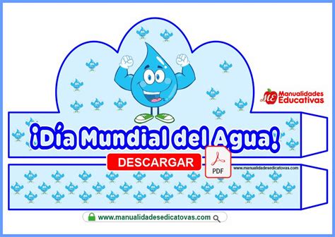 Gorro de papel imprimibles Día del Agua 7