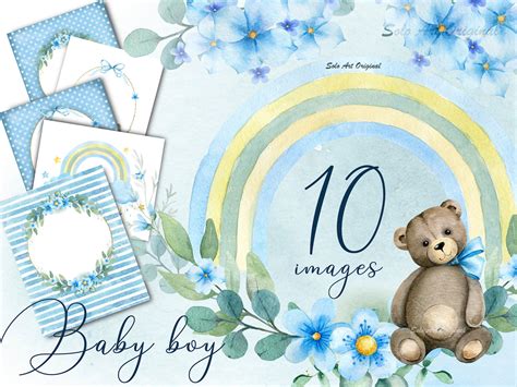 Baby Boy Shower Clipart Invitations Little Bear Baby Boy PNG - Etsy