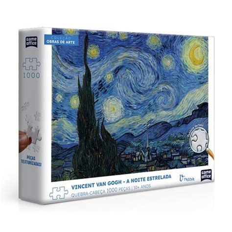 Quebra Cabeça Noite Estrelada - Vincent Van Gogh A Noite Estrelada Quebra-cabeça 1000 peças - Game ...