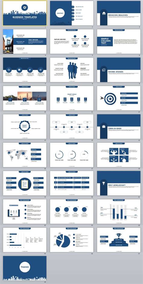 28 Blue Business Report PowerPoint templates 프레젠테이션 레이아웃 프리젠테이션 양식