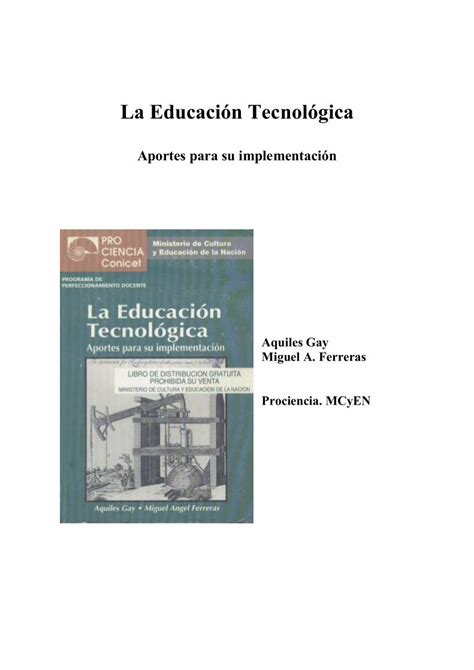 Pdf La Educaci N Tecnol Gica Pdf Fileindice Presentaci N