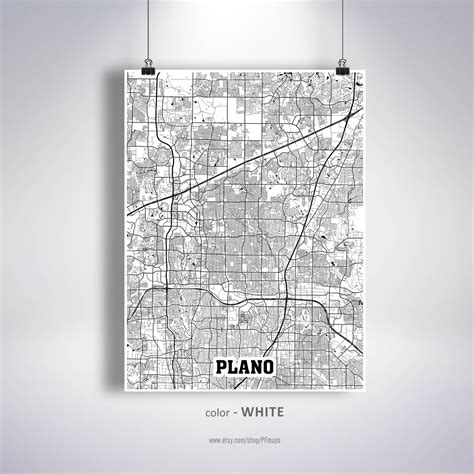 Plano Map Print Plano City Map Texas TX USA Map Poster | Etsy