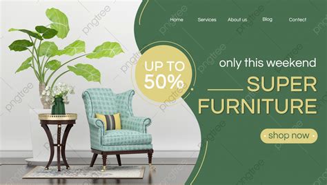 Online Sale Furniture Green Promotion Banner Template Template Download