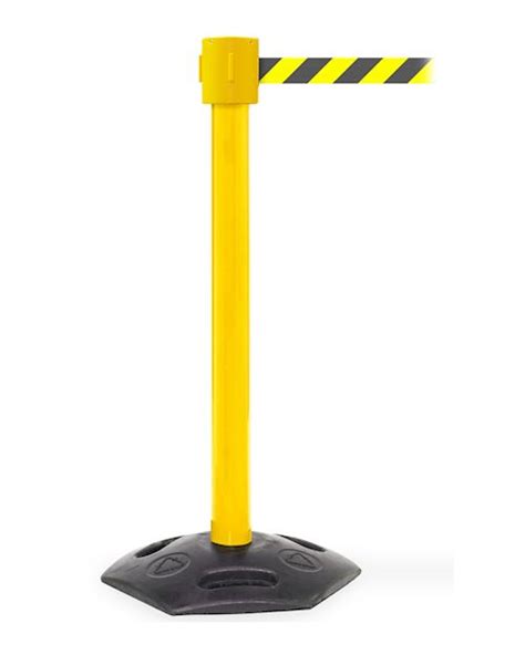 Weathermaster Retractable Barrier Post XL Yel From Aspli Safety