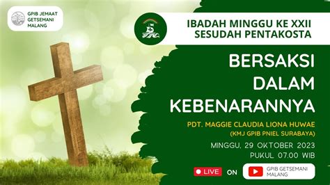 Live Ibadah Hari Minggu Ke Xxii Sesudah Pentakosta Minggu