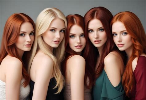 Premium Photo Beautiful Women A Blonde A Brunette And A Redhead