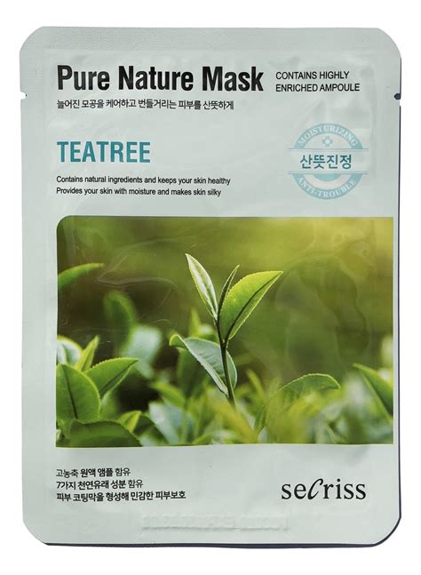 Anskin тканевая маска для лица secriss pure nature mask pack teatree ...