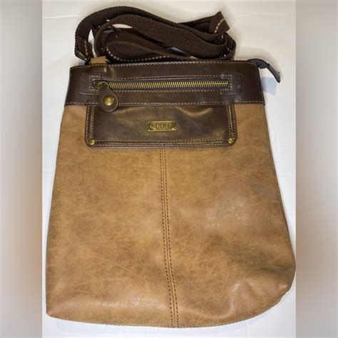 Chala Bags Chala Gemini Crossbody Vegan Brown Leather Messenger Bag