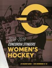 Concordia Stingers Women S Hockey 2018 2019 Brochure Department Of