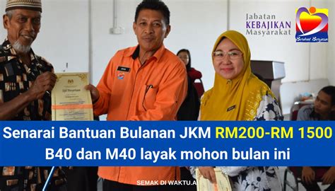 Senarai Bantuan Bulanan JKM 2024 B40 Dan M40 Layak Mohon Bulan Ini