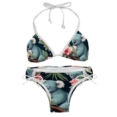 Koala Adjustable Strap Bikini Set With Detachable Sponge Two Pack