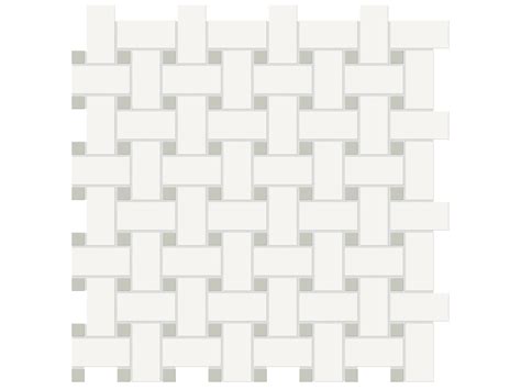 Soho Canvas White W Soft Sage Dot Basketweave Matte Mosaic Tile