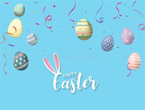 Fundo Feliz De Easter Ilustra O Do Vetor Ovos Decorados Brilho