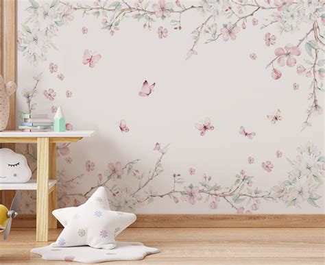 Papel De Parede Flores E Borboletas
