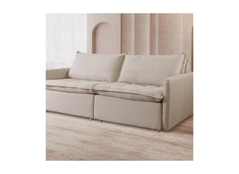 Sofá Cama Retrátil 220 Cm Califórnia Nude o Melhor Preço é no Zoom