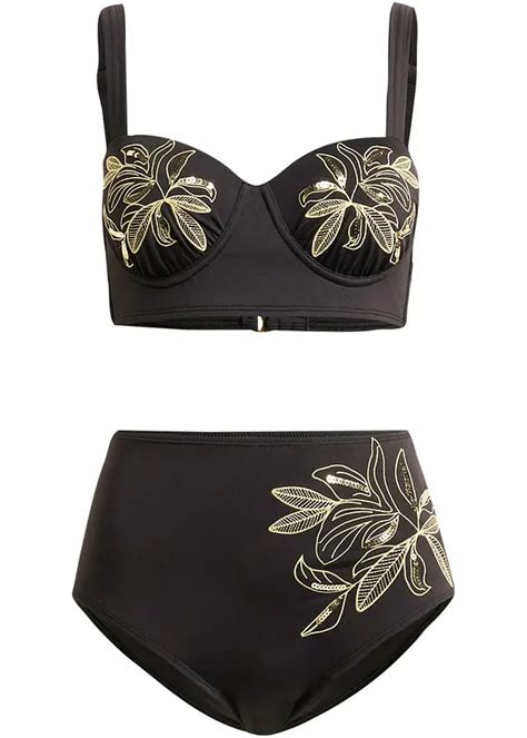 Exklusiver Bügel Bikini mit hochwertiger Stickerei bonprix