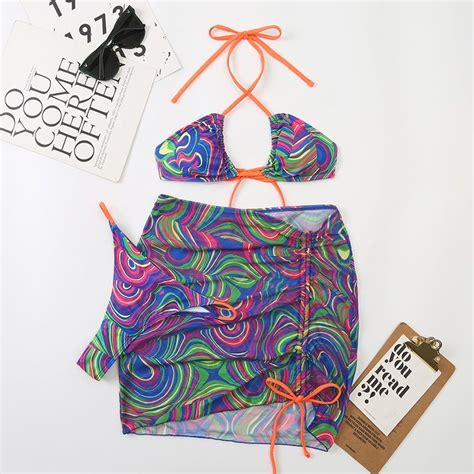 Bikini Tam Giác Sọc Kèm Váy Cover Up Tôn Mông Mặc 6 Kiểu Shopee Việt Nam