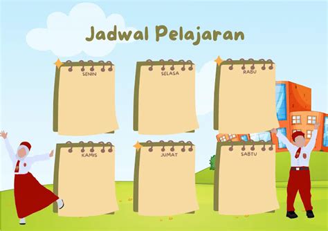 desain jadwal pelajaran sekolah printable