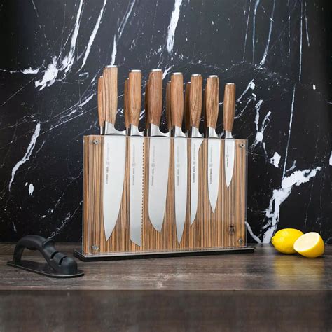 Schmidt Brothers Cutlery Zebra Wood Piece Knife Block Set Sur La Table