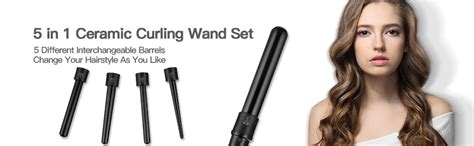 Amazon CkeyiN 5 In 1 Curling Iron Wand Set With 5 Interchangeable