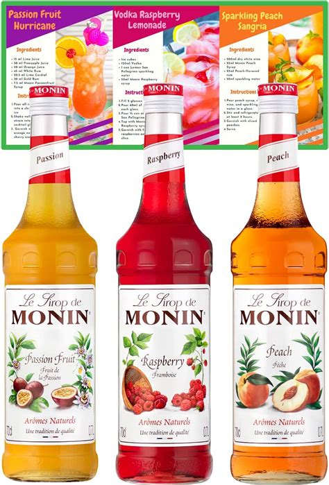 Go2 Groceries Bundle Monin Premium Fruit Flavoured Cocktail Syrups 3 X