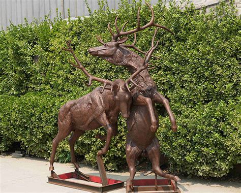 Bronze Fighting Life Size Elk Statues For Outdoor Youfine Sculpture