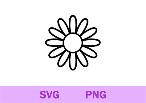 Daisy Flower Svg Png Daisy Outline Svg Png Daisy Clipart Etsy