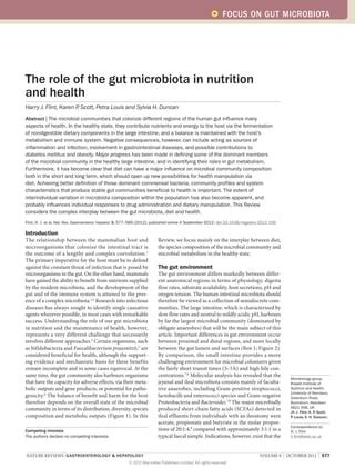 The Role Of The Gut Microbiota In Nutrition And Health Pdf