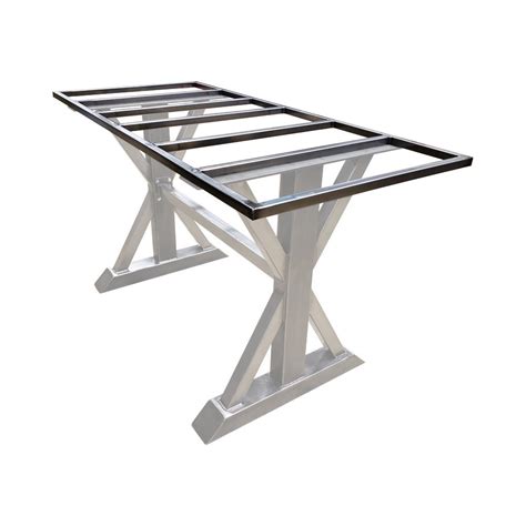 Counter Height 34 1 2 Tall Metal Trestle Style Table Etsy