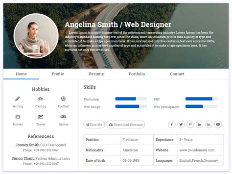 profile template html   koleksi gambar