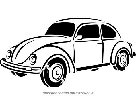 Stencil Of Volkswagen Beetle Free Printable Papercraft Templates
