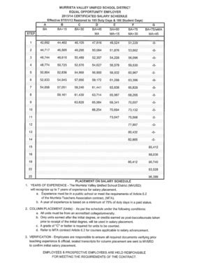 Murrieta School District Salary Schedule - Fill Online, Printable ...