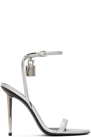 TOM FORD Silver Padlock Pointy Naked Heeled Sandals SSENSE Canada