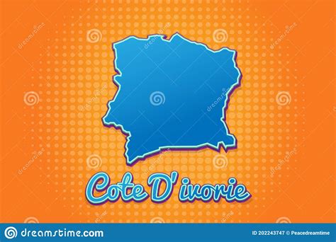 Mapa Retro De Cote Drsquo Ivorie Con Fondo De Semitono Icono Del Mapa