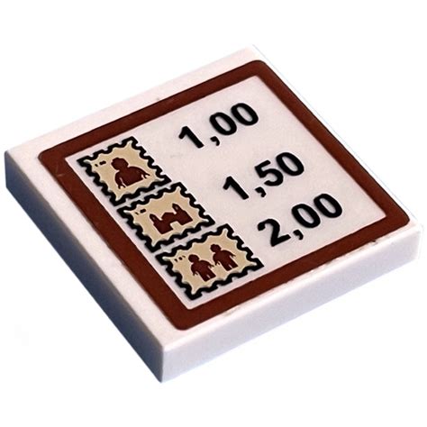 Lego Tile X With Stamp Price List Sticker With Groove