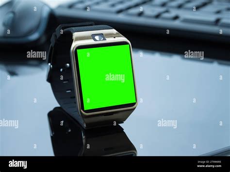 smartwatch  computer pc keyboard  mouse  chroma key green