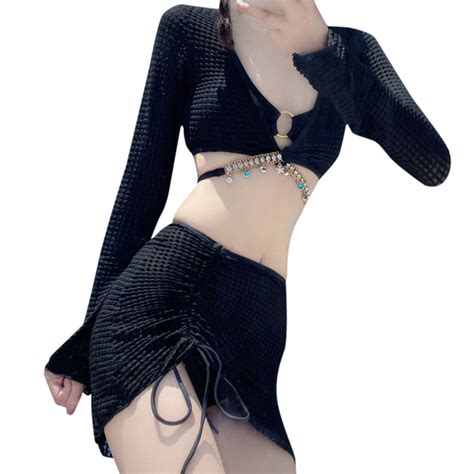 Huowey Swimming Suit For Women Bikini For Women Four Piece Set Split Dress Style Hollowed Out