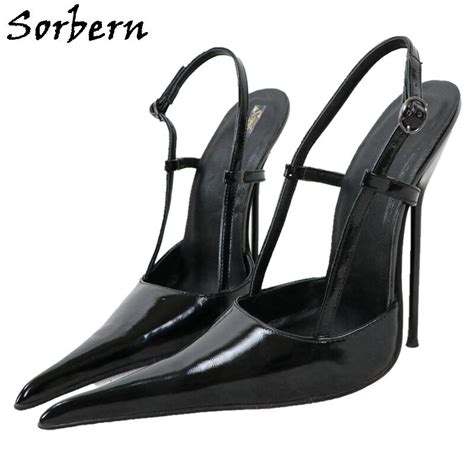 Sorbern 16cm Metal High Heel Women Pumps Slingback Long Pointy Toes