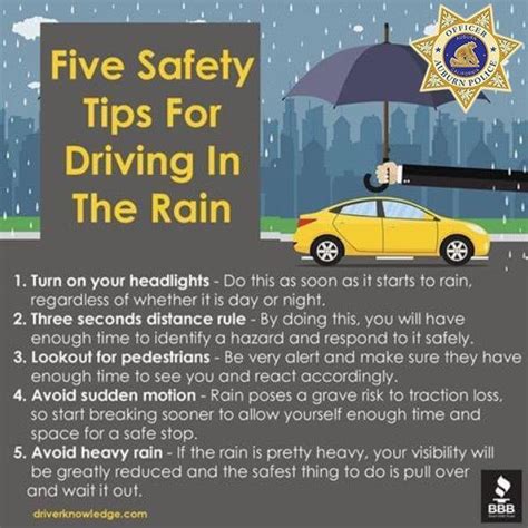 Safety Tips For Driving In The Rain Auburn Police Department