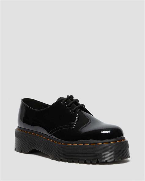 patent leather platform oxford shoes  black dr martens