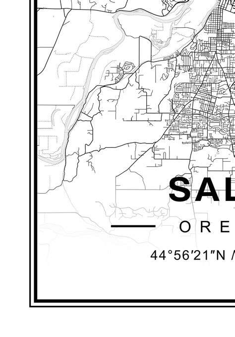 Salem Map Salem OR Map Salem Oregon Map - Etsy