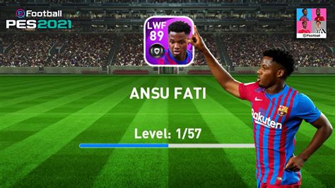 Ansu Fati Max Level Rating And Training Stats In Pes 2021 Mobile Youtube