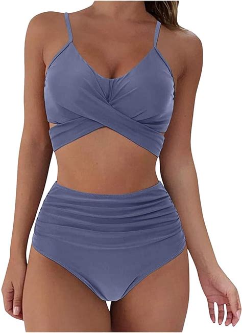 Två delar bikiniset badkläder kvinnor sexig bikini set push up baddräkt hög midja tvådelad