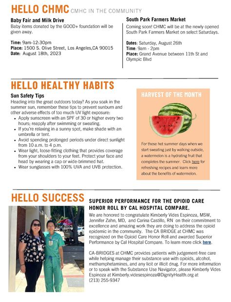 Dignity Health August 2023 Newsletter – Holman United Methodist Church