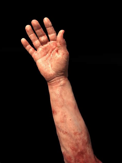 "Severed Male Right Arm - Silicone" Human Body Part Halloween Prop