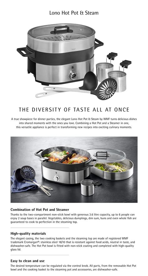 Wmf Lono Hot Pot Steam Silver W L Kg Shopee Singapore