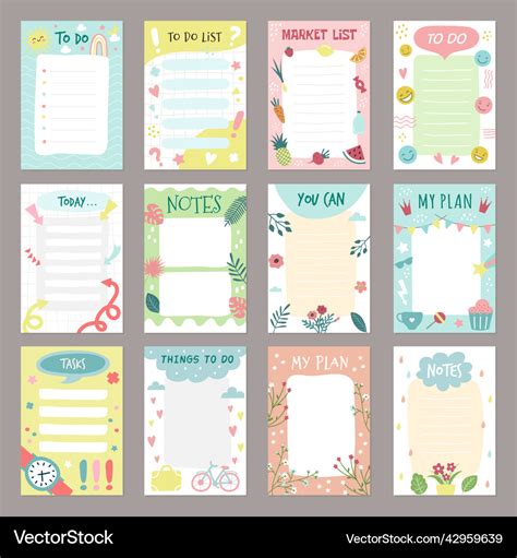 checklist templates organizer planner list   vector image