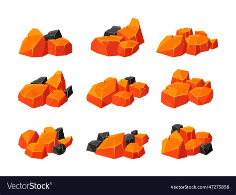 Glowing Embers Radiating Intense Heat Hot Coals Vector Image