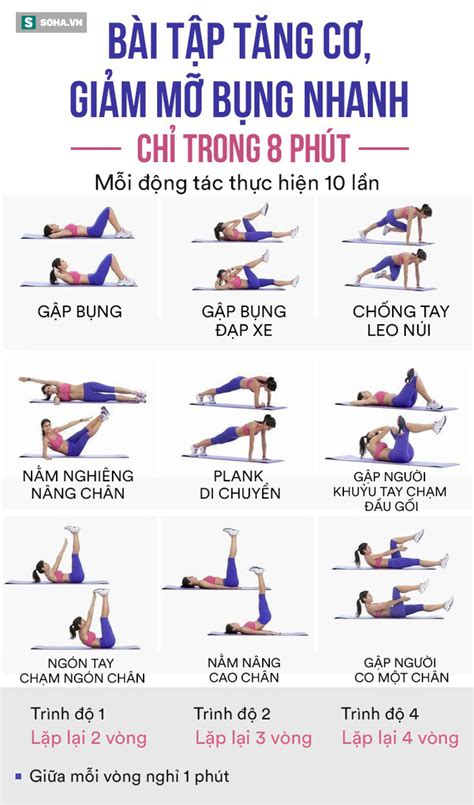 Bài Tập Giúp Tăng Cơ Giảm Mỡ Hiệu Quả Nhanh Chỉ Cần Bỏ Ra 8 Phútngày để Có Bụng Phẳng Lì