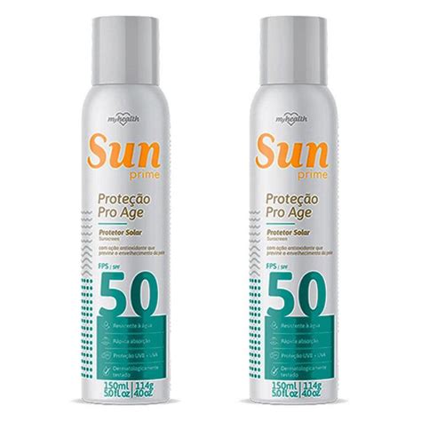 Protetor Solar 50 Spray - Protetor Solar Spray 50 Fps Sun Prime 150ml AE2600019 Kit 2 Unidades MY ...